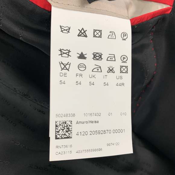 HUGO by HUGO BOSS Size 44 Black Virgin Wool Notch Lapel Suit - Picture 7 of 10